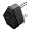 Ellies 16a Heavy-Duty Rubber Screw-on Plug Top - Black