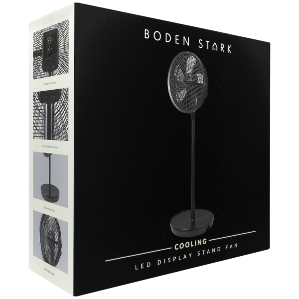 Boden Stark LED Display Stand Fan - Black