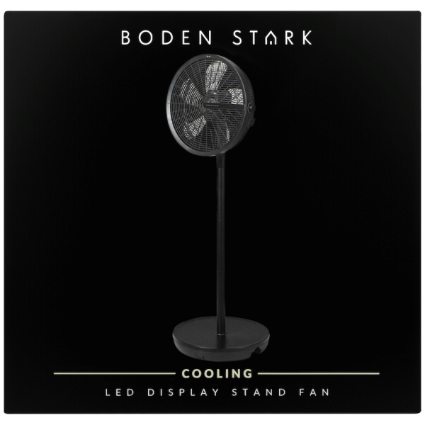 Boden Stark LED Display Stand Fan - Black