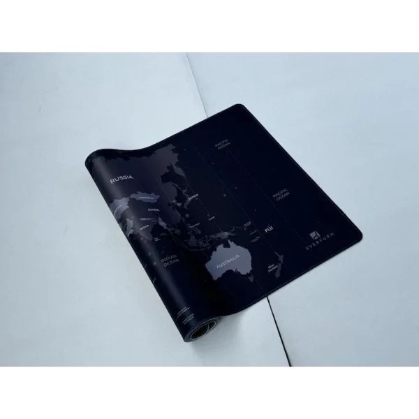 Everfurn Desk Mat - World Map - Large - Black - Non-Slip