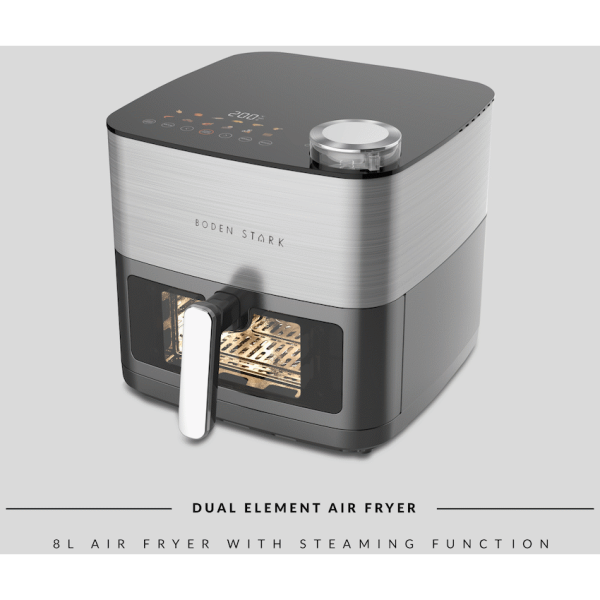 Boden Stark 8l Dual Element Air Fryer with Steaming Function