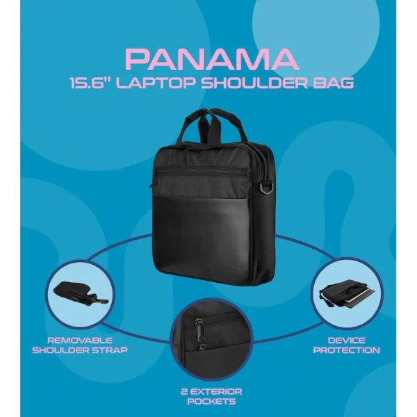 Amplify Panama 15.6" Laptop Shoulder Bag - Black