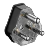 Ellies 16a Heavy-Duty Rubber Screw-on Plug Top - Black