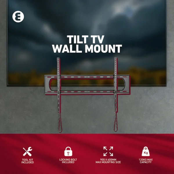 Ellies Solid Series Heavy Duty Tilt TV Wall Mount 60" - 120" TVs