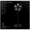 Boden Stark LED Display Stand Fan - Black