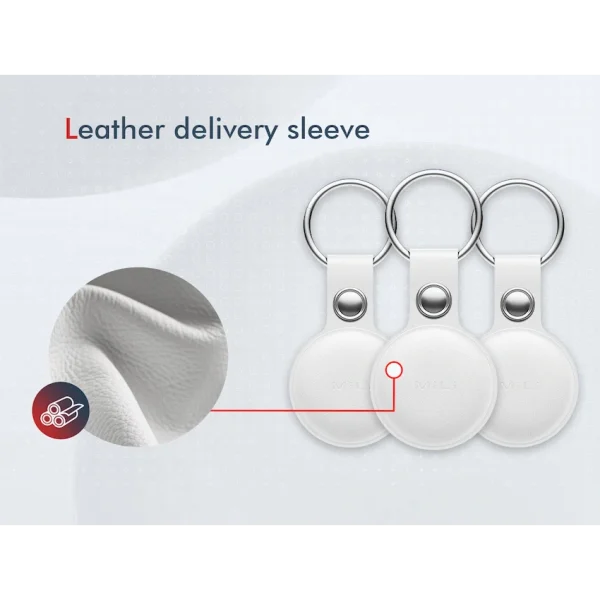 17-15 MiTag Apple-Compatible Tag with Leather Keychain Accessory - 1 Pack