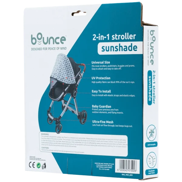 Bounce 2-IN-1 Stroller Sunshade Geometric