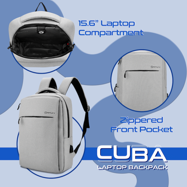 2-1406 Amplify Cuba 15.6" Laptop Backpack Grey