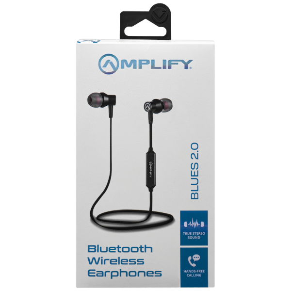 2-1414 Amplify Blues 2.0 Bluetooth Earphones - Solid Black