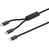 2-1468 Amplify Linked Series USB-C to 2x USB-C Braided Cable 1.2m - Black