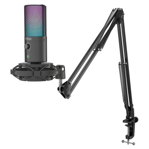 Fifine T669 Pro3 USB Microphone with Pop Filter and Boom Arm Stand