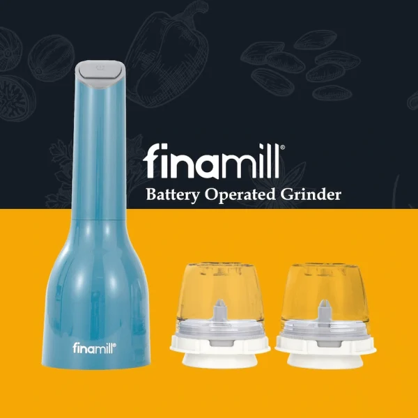 2-294 Finamill Battery Operated Grinder - Ocean Blue
