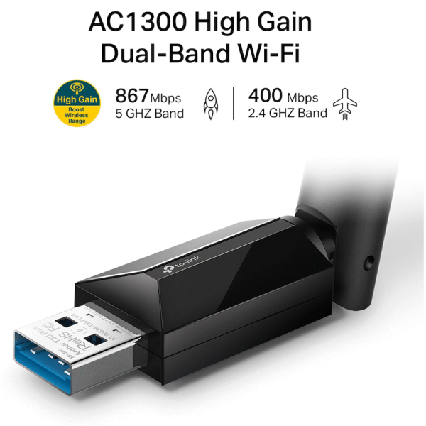 TP-Link Archer T3U Plus AC1300 High-Gain Wireless Dual-Band USB Adapter