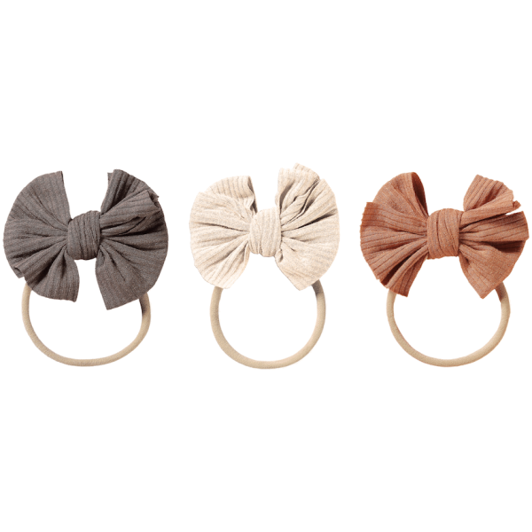 Echo Baby Bow Headbands - Set of 3 (Pebble, Amber, Stone)