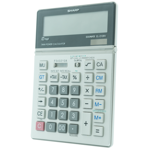 Sharp El2128V Semi-Desk Calculator