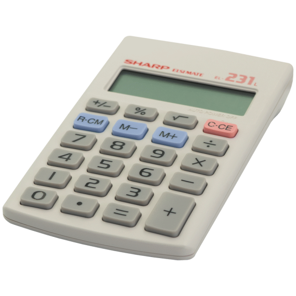 2-809 Sharp EL231 LB Pocket Calculator