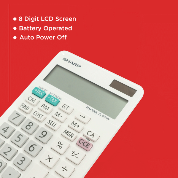 2-810 Sharp ElsiMate EL334WB - 12 Digit Desk Calculator