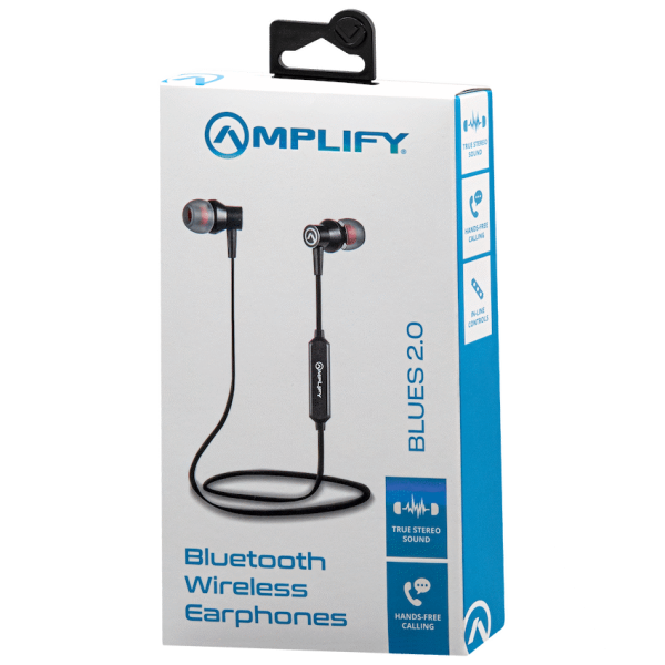 3-1133 Amplify Blues 2.0 Bluetooth Earphones - Solid Black