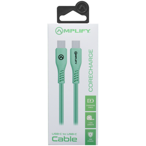 Amplify CoreCharge 1.2m USB-C to USB-C Cable - Teal