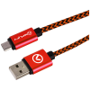 Amplify Linked Series Micro USB Braided Cable - 2m - Black/Red