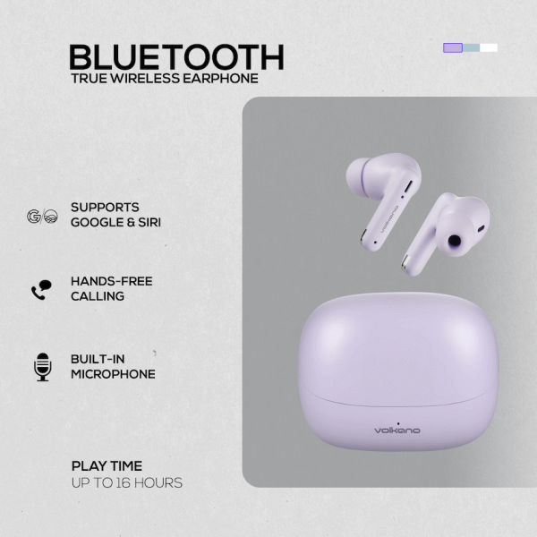 Volkano Jupiter Series TWS Earphones - Pastel Purple