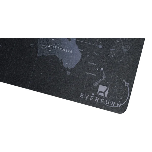 Everfurn Desk Mat - World Map - Large - Black - Non-Slip