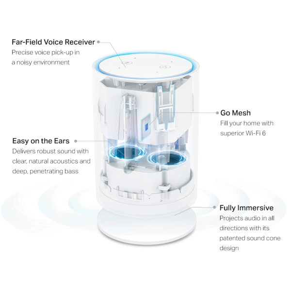 TP-Link Deco VOICEX20 (3-Pack) AX1800 Whole Home Mesh Wi-Fi 6 System with Smart Speaker