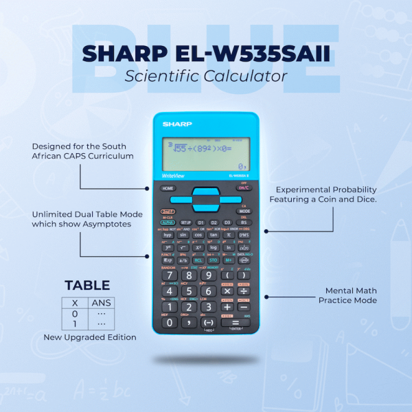 Sharp EL-W535SAII Blue Scientific Calculator