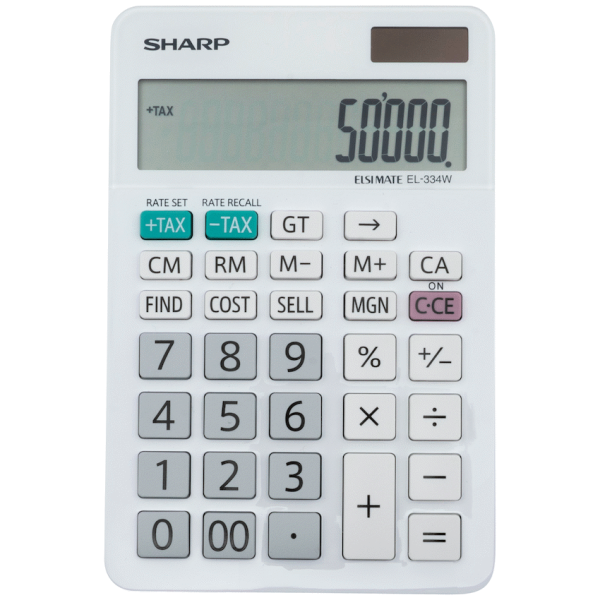 3-650 Sharp ElsiMate EL334WB - 12 Digit Desk Calculator