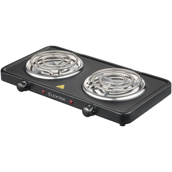 Elektra Double Spiral Hot Plate - Black