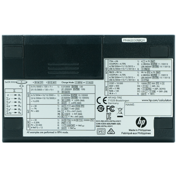HP 12C Platinum Financial Calculator (Algebraic or RPN)