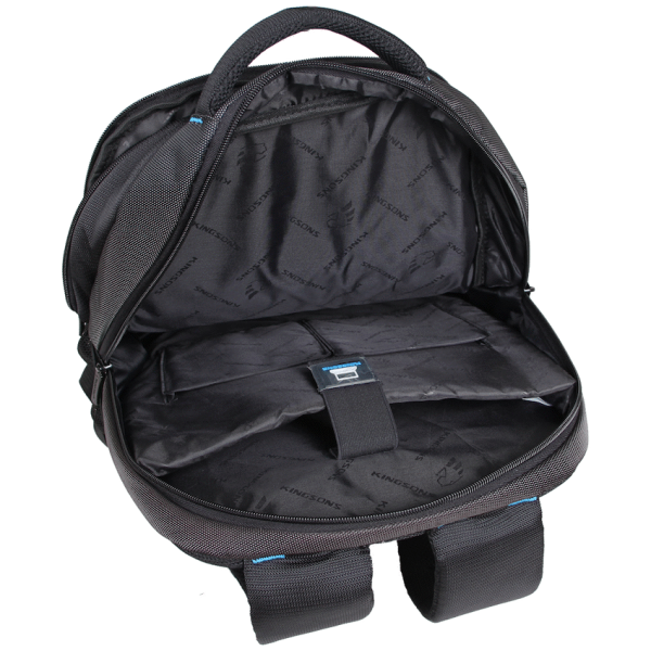 Kingsons 15.6" black laptop backpack with key chain