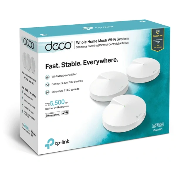 TP-Link Deco M5 (3-Pack) AC1300 Whole-Home Mesh Wi-Fi System