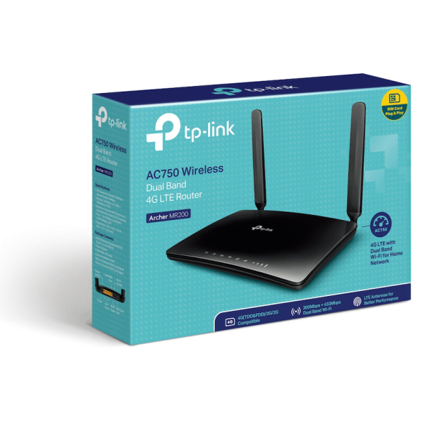4-298 TP-Link Archer MR200 AC750 Wireless Dual Band 4G LTE Router