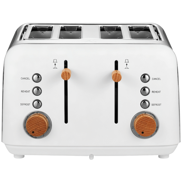 4-394 Boden Stark Anson Collection 4 Slice SS Toaster White