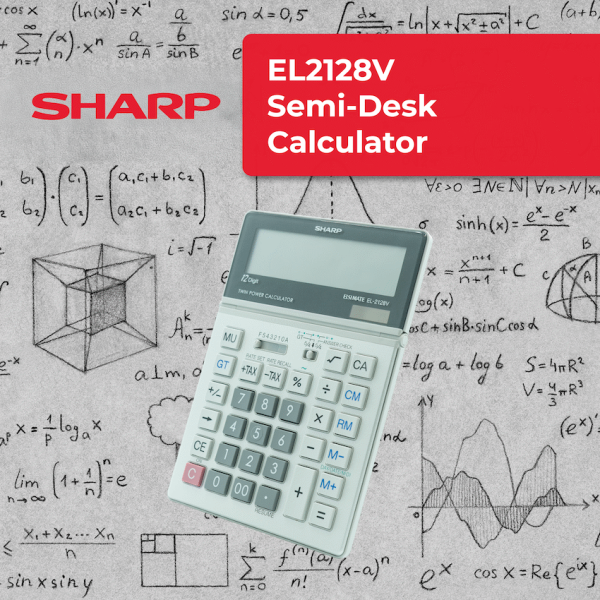 Sharp El2128V Semi-Desk Calculator
