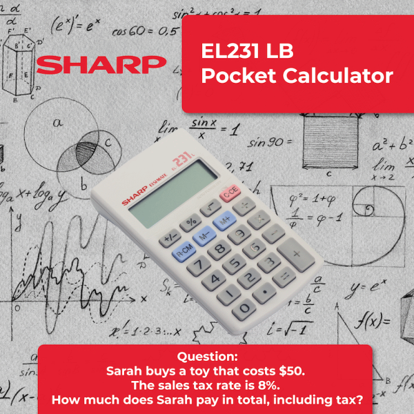 4-531 Sharp EL231 LB Pocket Calculator