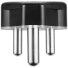 Ellies 16a Heavy-Duty Rubber Screw-on Plug Top - Black