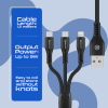 Amplify CoreCharge Series 1.2m 3-in-1 Cable - Black