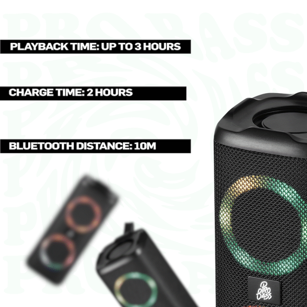 5-132 Pro Bass Pulse Box Portable Bluetooth Speaker - Black