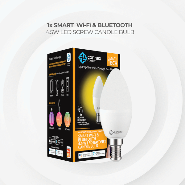 Smart WiFi Bulb 4.5W LED White Candle Bayonet