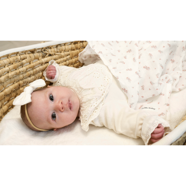 5-409 Echo Baby Bow Headbands - Set of 3 (Bone, white, pink)