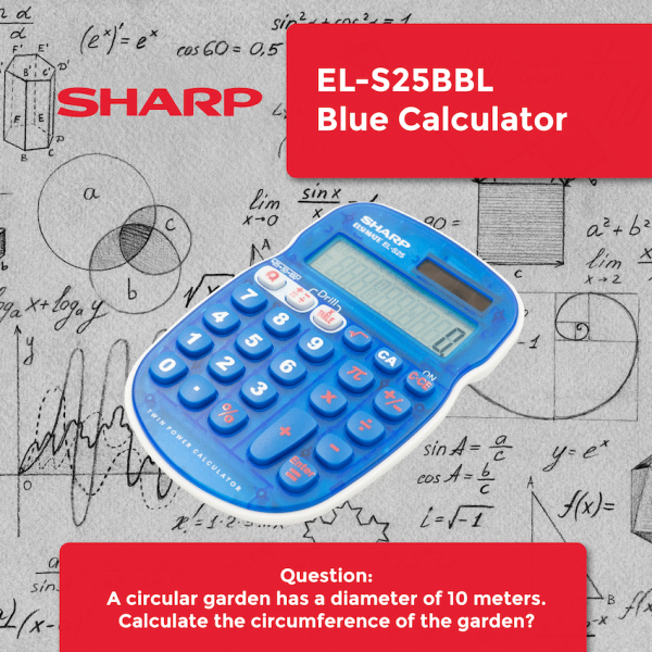 5-428 Sharp EL-S25 Calculator - Blue - Blister