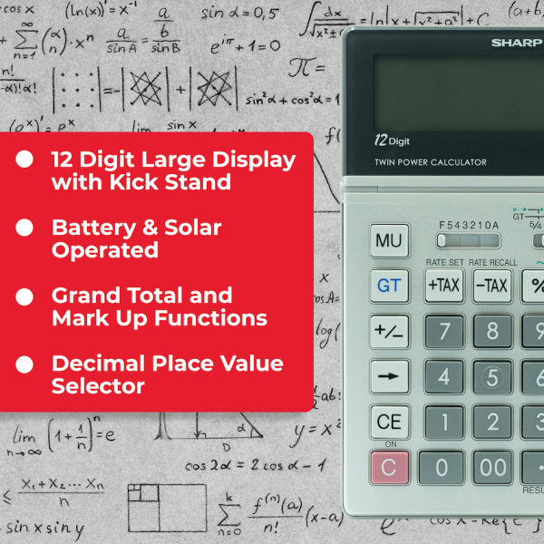 Sharp El2128V Semi-Desk Calculator