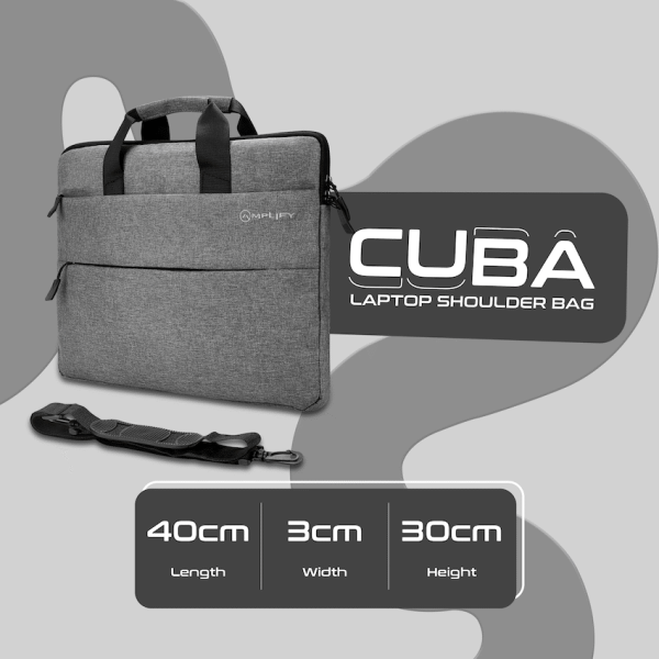 Amplify Cuba 15.6" Laptop Shoulder Bag Grey