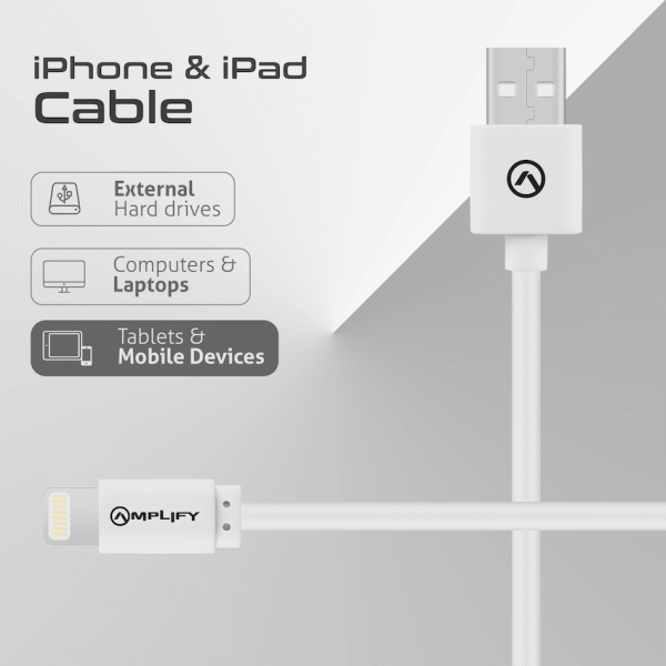 Amplify Lightning Charging Cable for iPhone & iPad - White