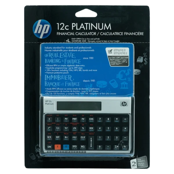 HP 12C Platinum Financial Calculator (Algebraic or RPN)
