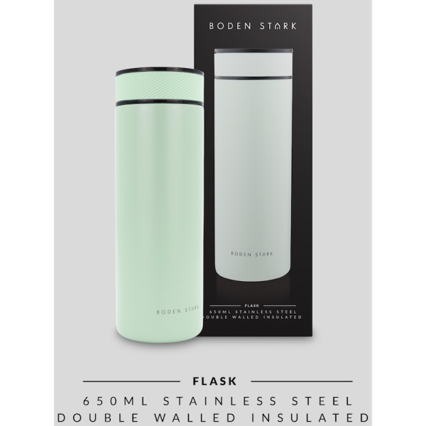 Boden Stark 650ml Travel Flask - Green