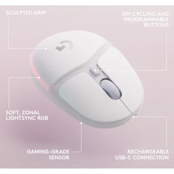 Logitech(R) G705 Wireless Gaming Mouse - White
