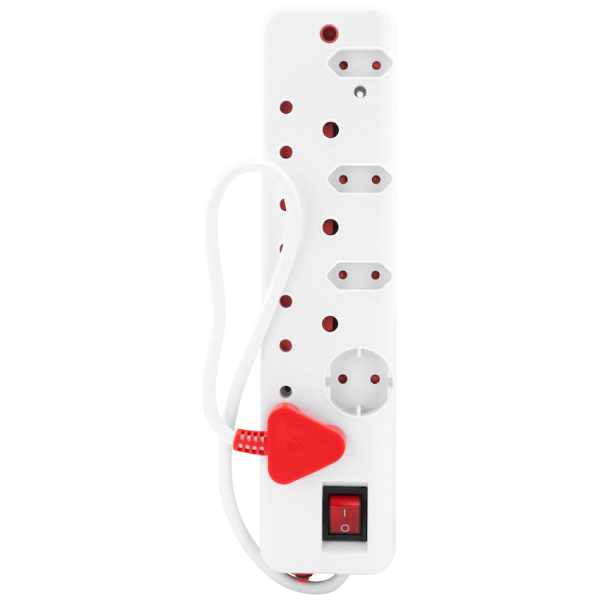 Ellies 8-Way Surge Multiplug 0.5m - WT